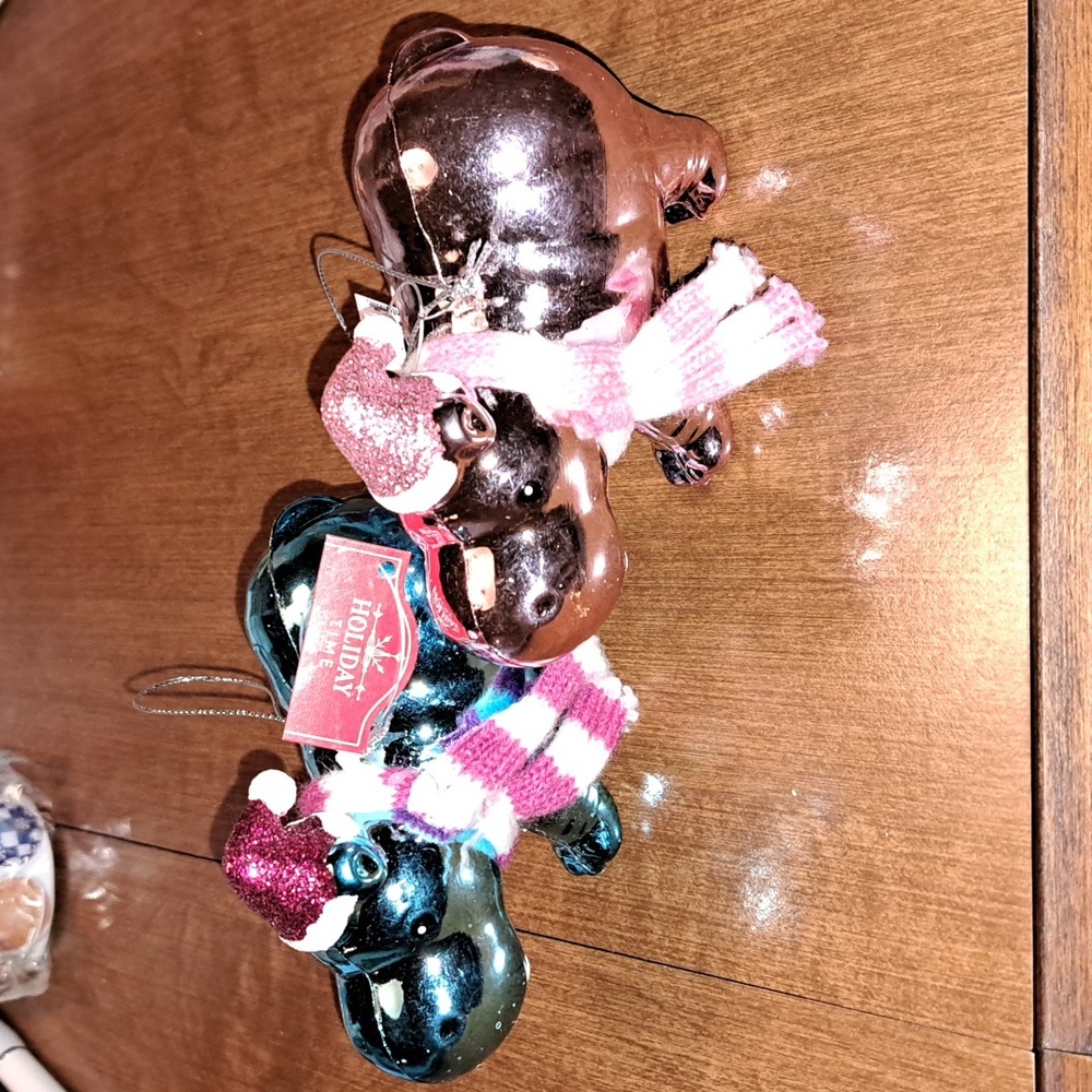 Christmas hippopotamus set of 2/ BUNDLE ONLY 2or more items